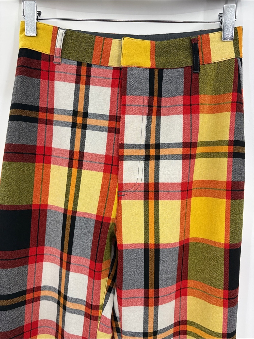 Free People Jules Plaid Flare Leg Pants Blackbird Combo Size 4 - Picture 3 of 7